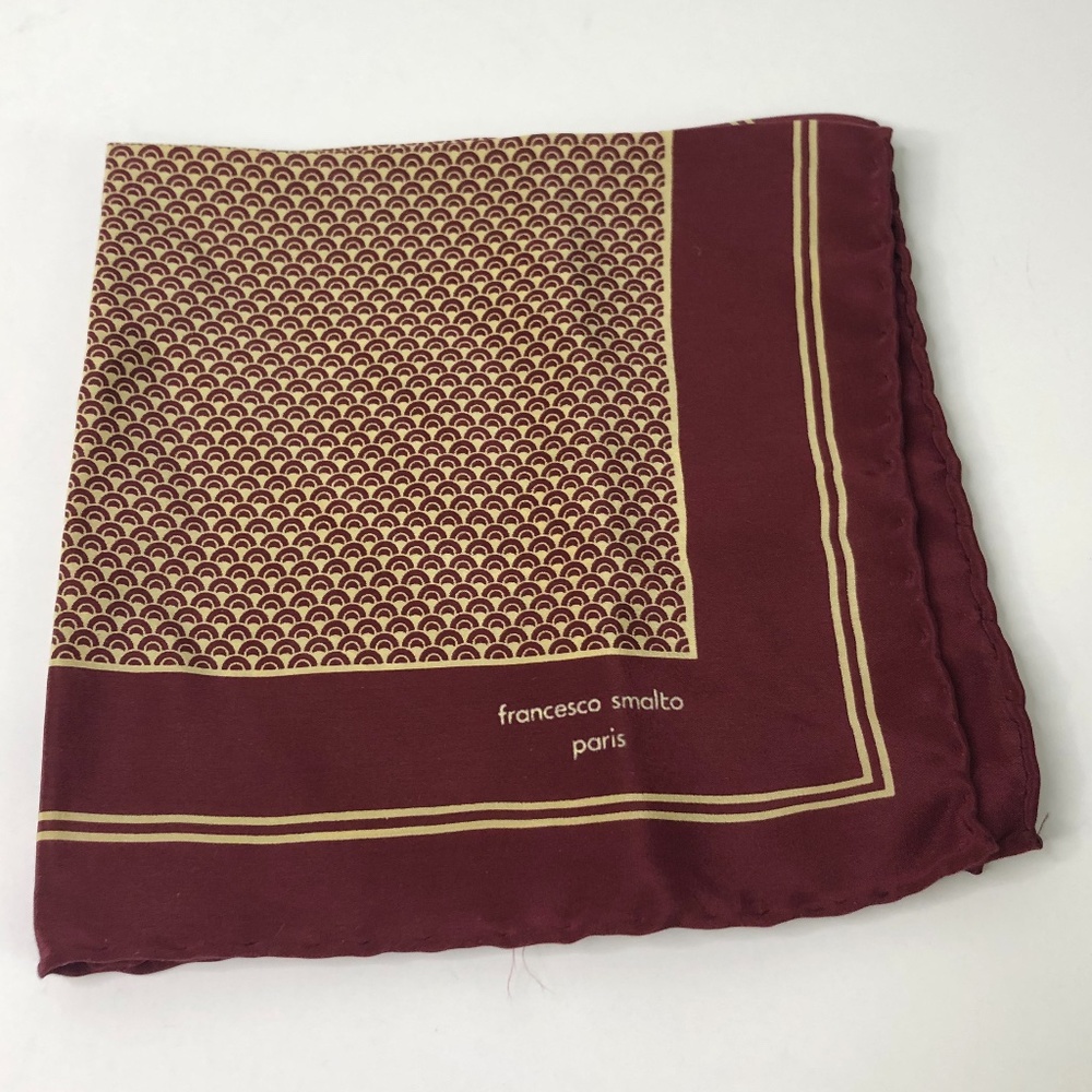 Francesco Smalto Paris VIntage Maroon Tan Scarf